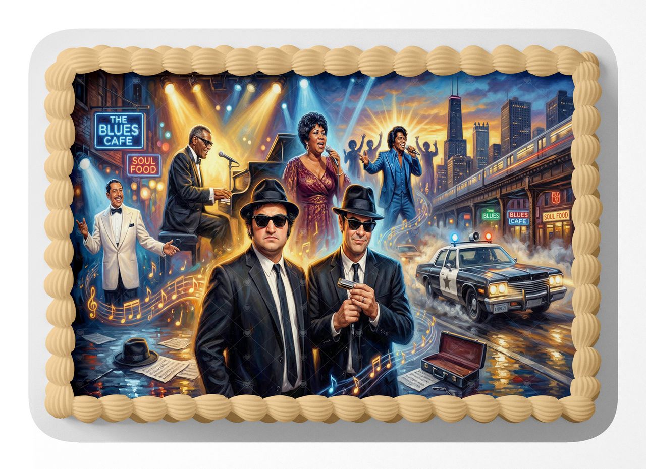 The Blues Brothers Classic Film edible cake topper
