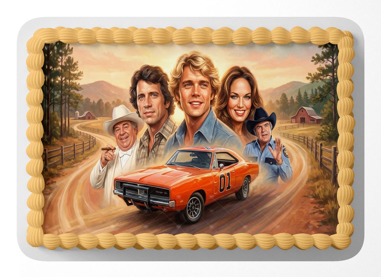 The Dukes of Hazzard Classic TV Show edible cake topper