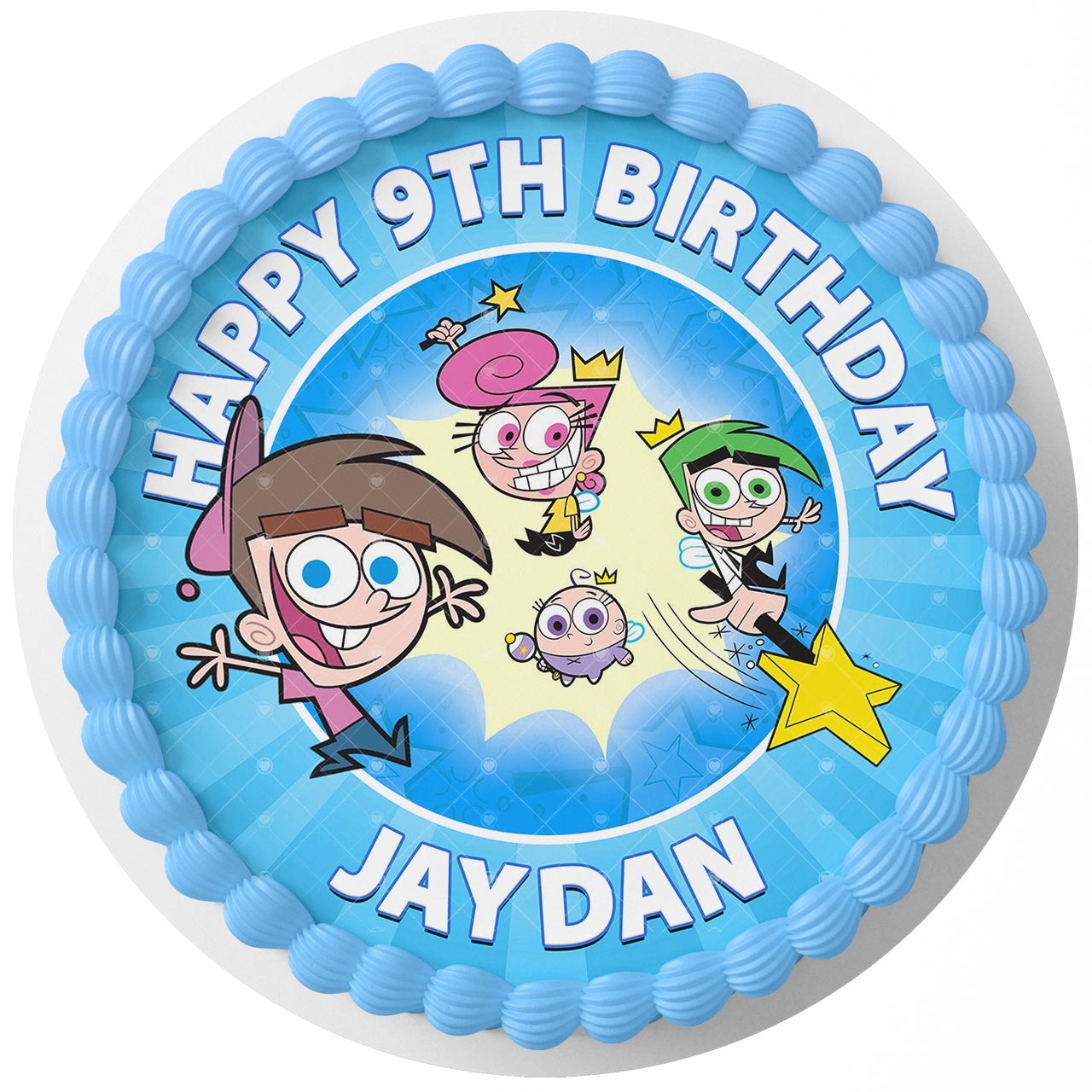The Fairly OddParents Round – Icing Sheet Birthday - Personalized Edible Cake Topper | Custom Icing Sheet | Birthday Cake Decoration