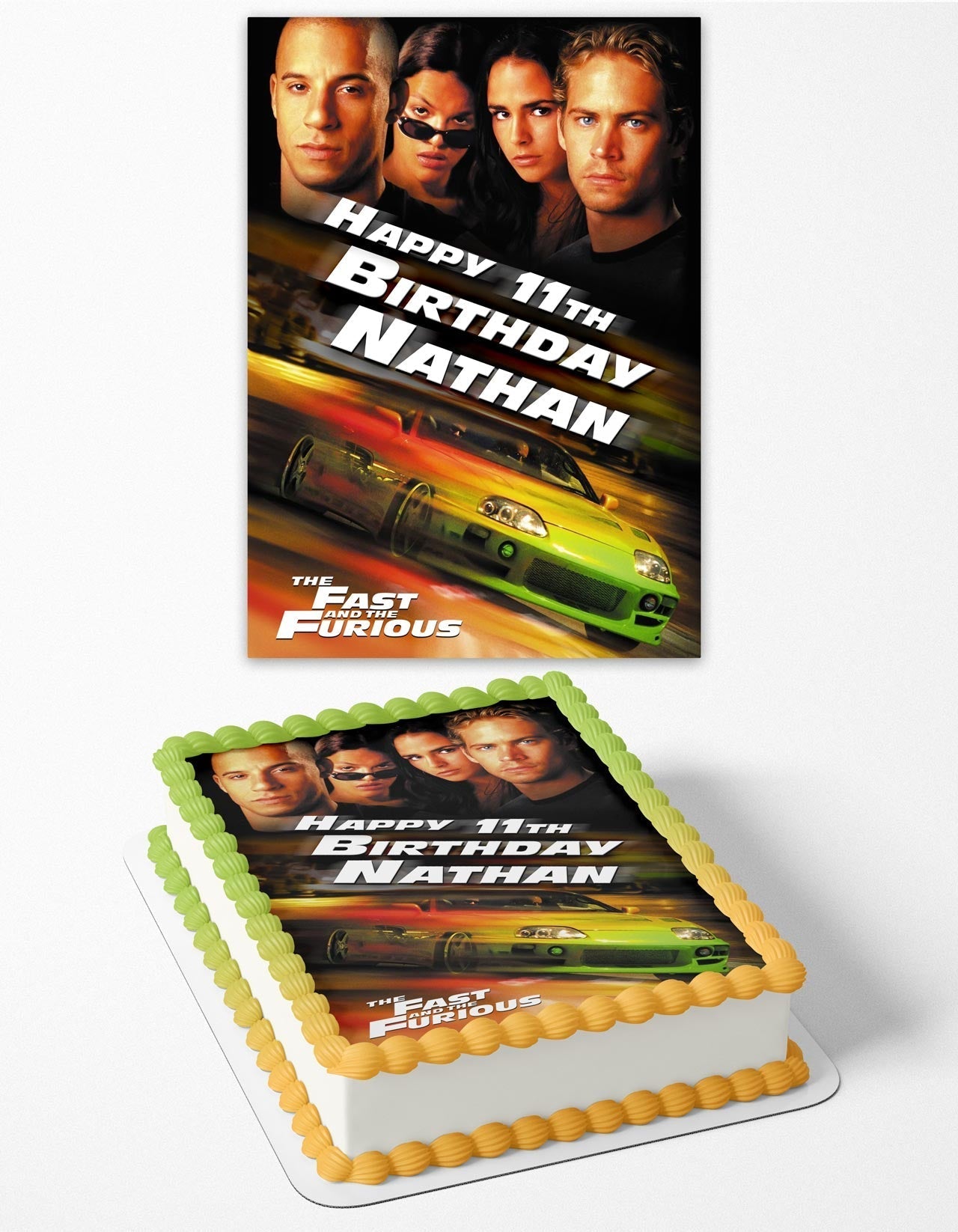 The Fast and the Furious Edible Cake Topper