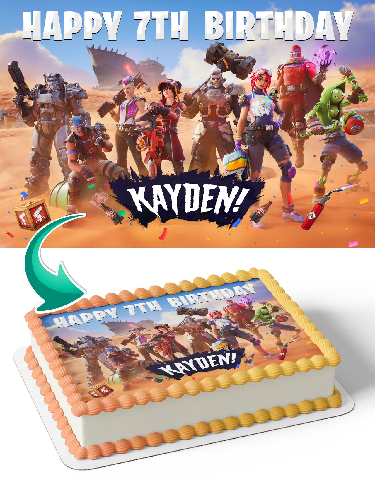 The Fort Battle NiteChapter 5 Season 3 Wrecked Edible Cake Topper