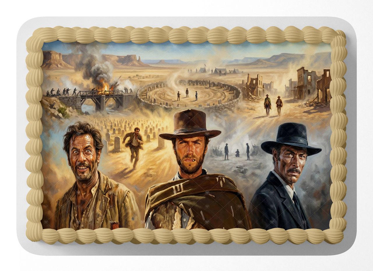 The Good the Bad and the Ugly Classic Film edible cake topper