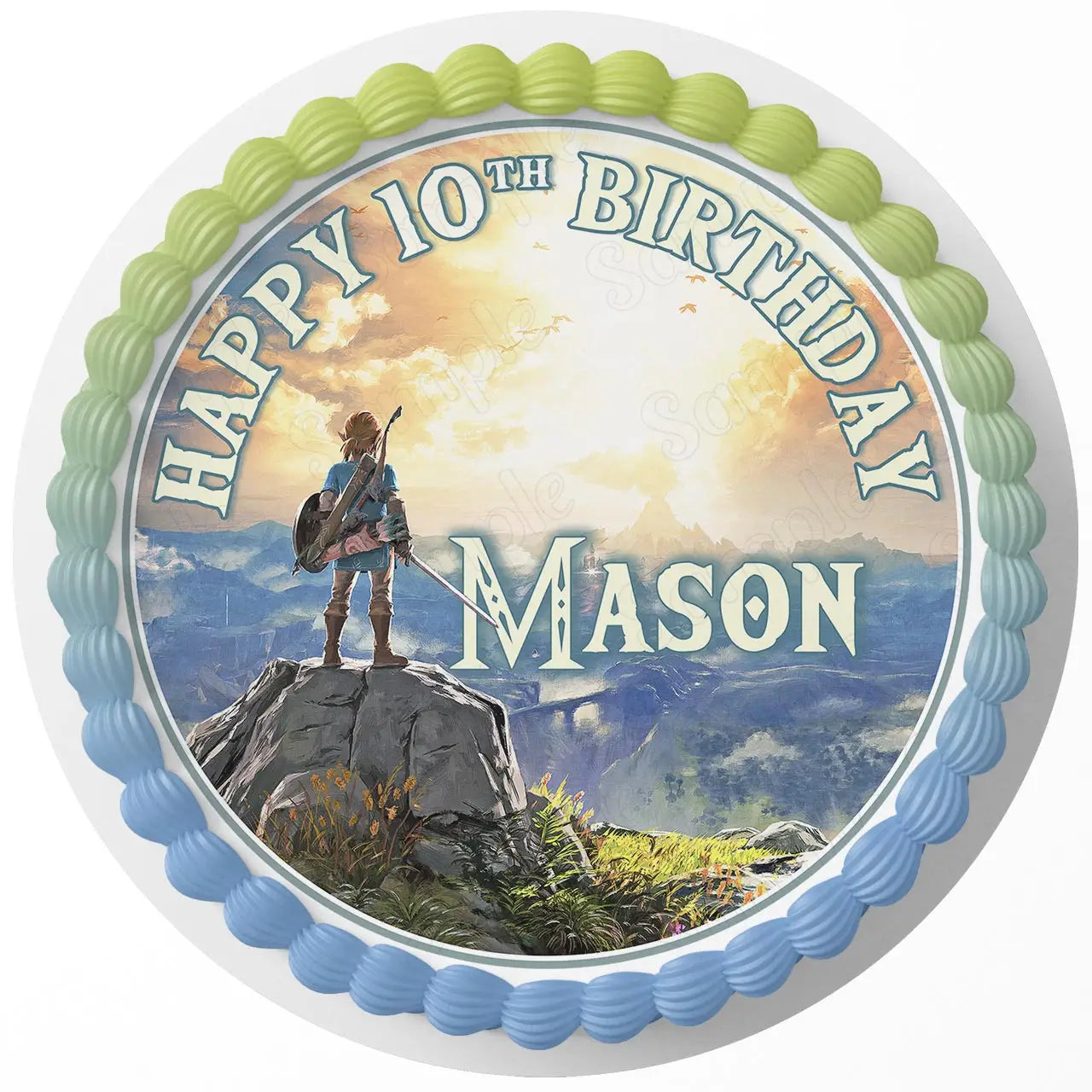 The Legend of Zelda Breath of the Wild Round – Icing Sheet Birthd - Personalized Edible Cake Topper | Custom Icing Sheet | Birthday Cake Decoration
