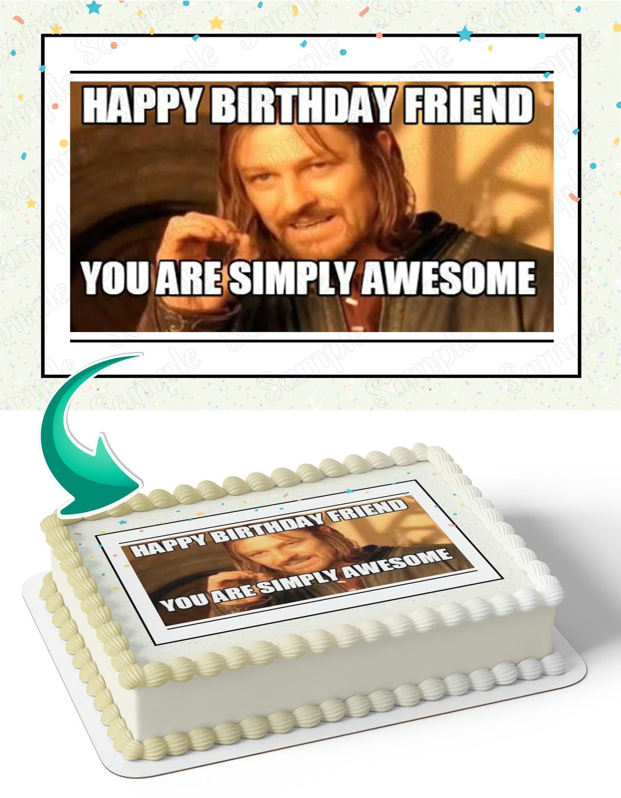 The Lord Of The Rings Boromir Meme Edible Cake Topper