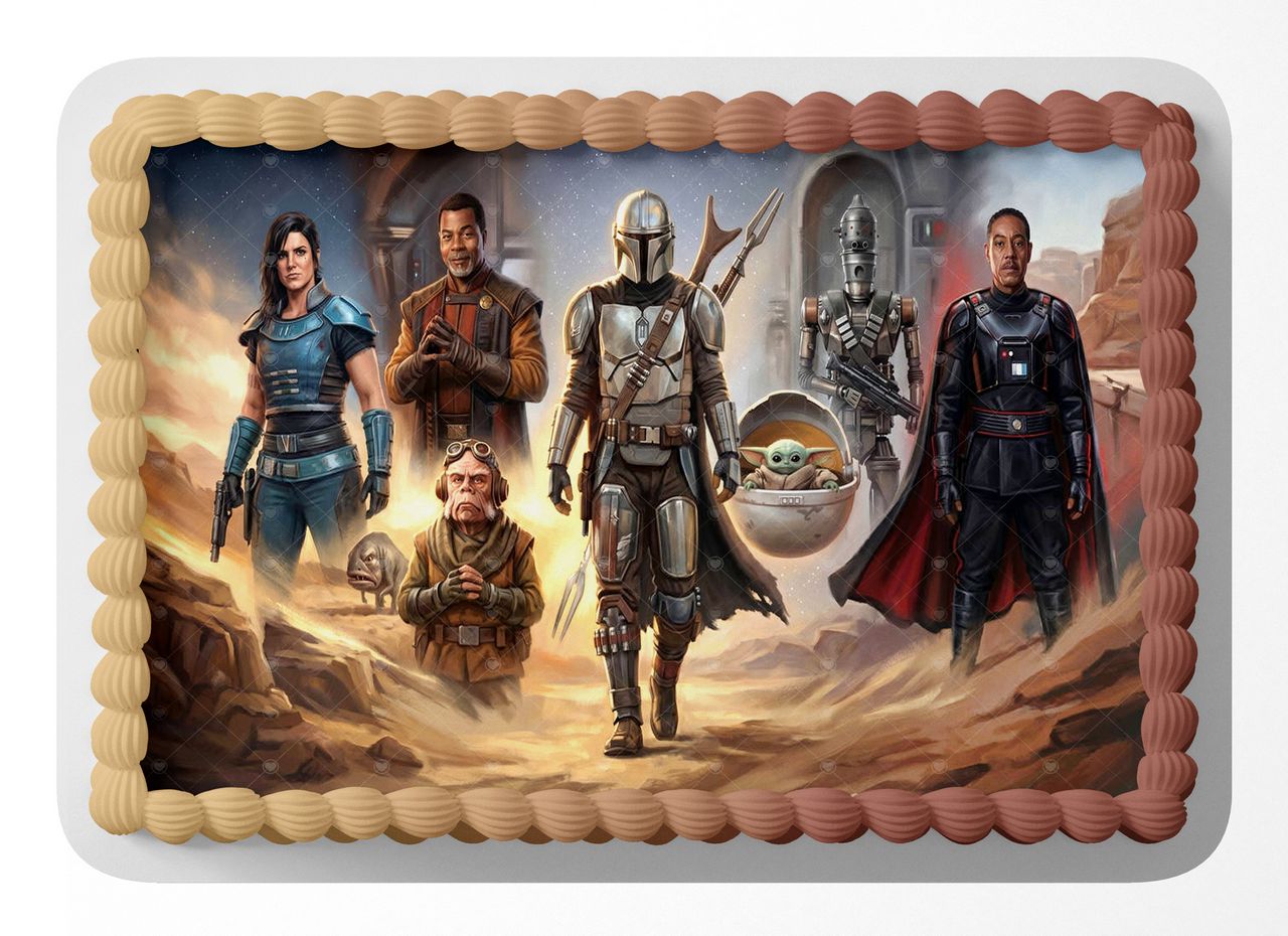 The Mandalorian TV Series edible cake topper