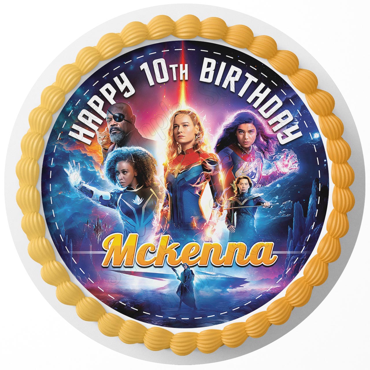 The Heroes Carol Danvers Ms Monica Rambeau Round – Icing Sheet Bi - Personalized Edible Cake Topper | Custom Icing Sheet | Birthday Cake Decoration