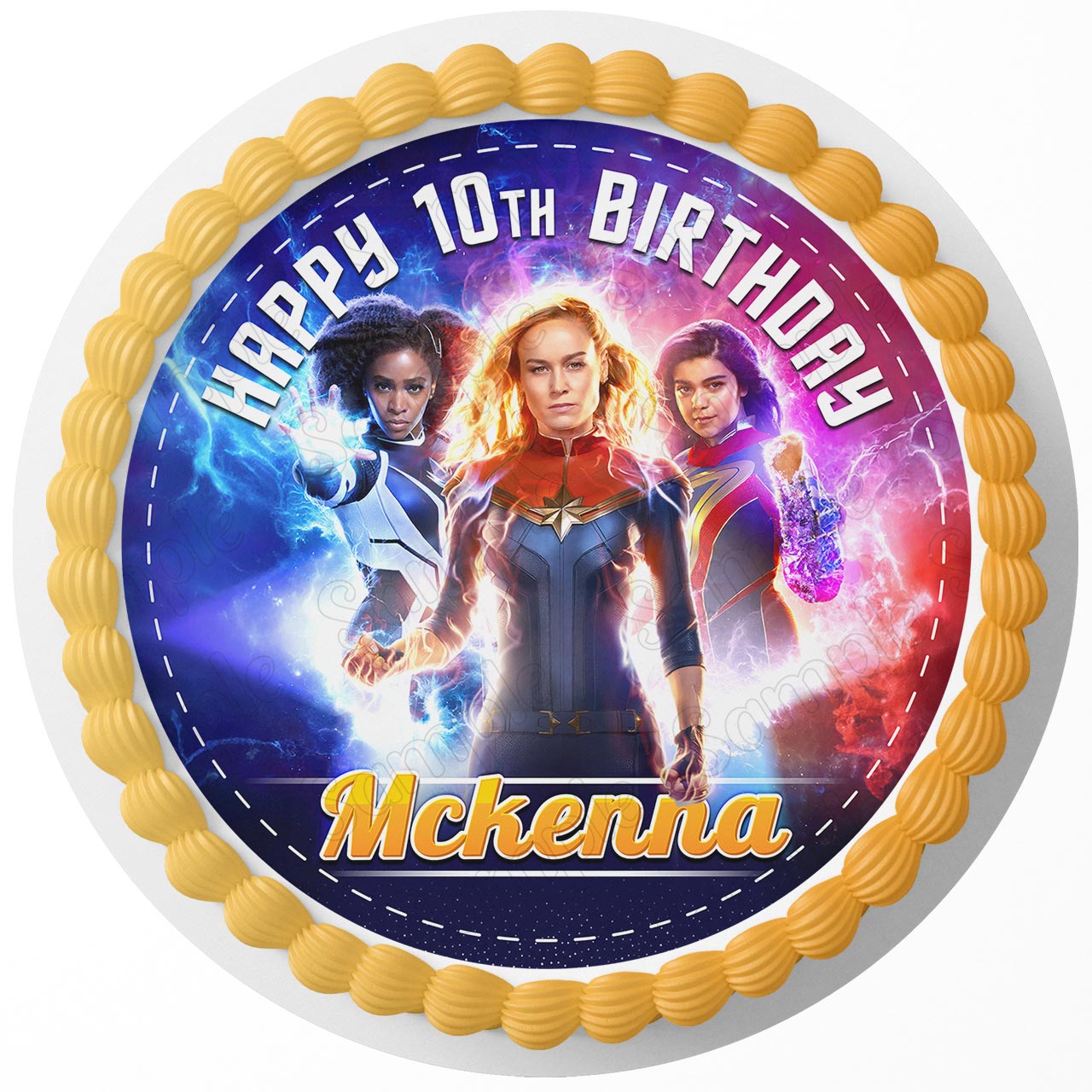 The Heroes Carol Danvers Edible Cake Topper Personalized Icing Sheet Cake Image Decoration Round