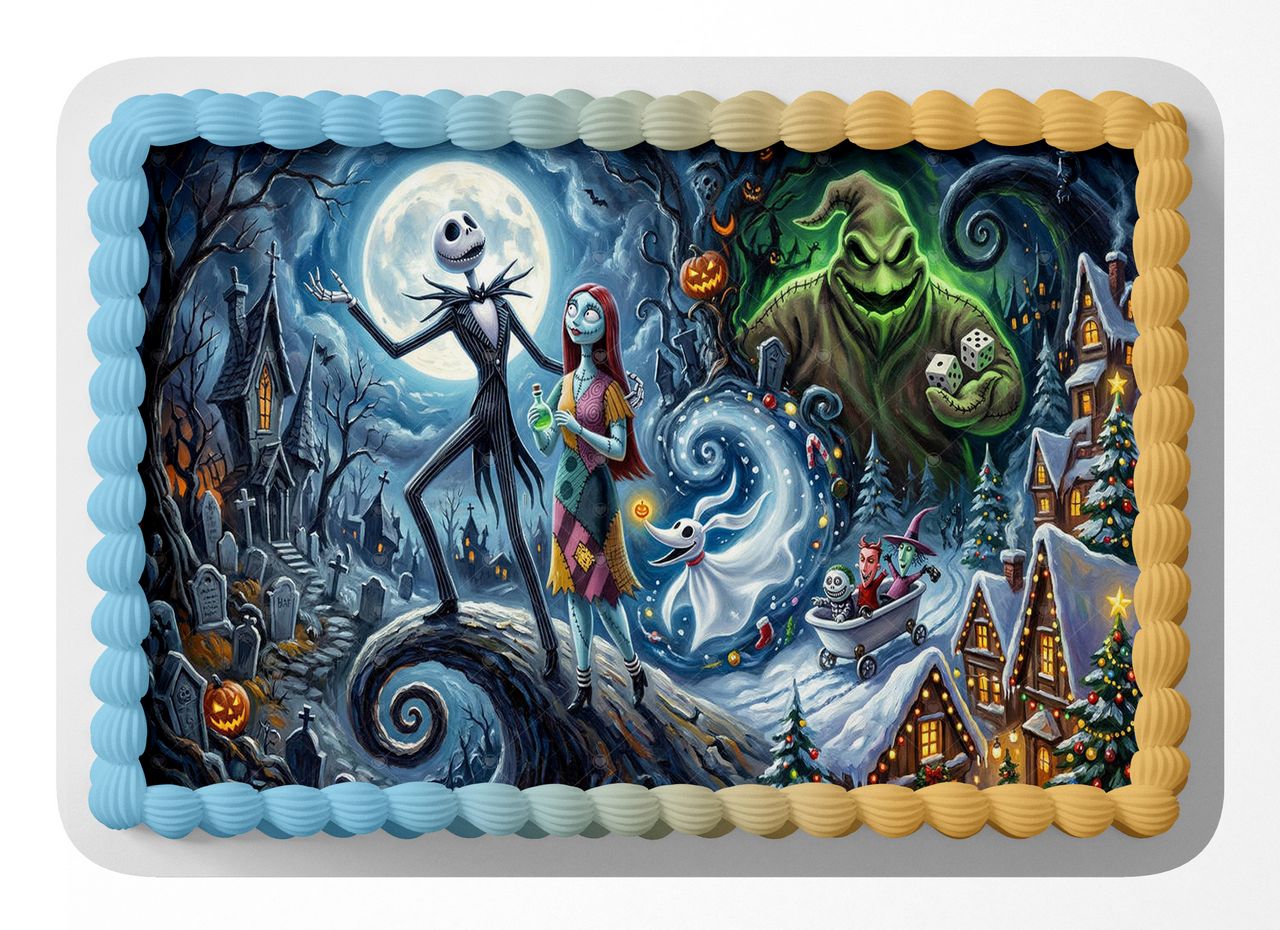 The Nightmare Before Christmas Classic Movie edible cake topper