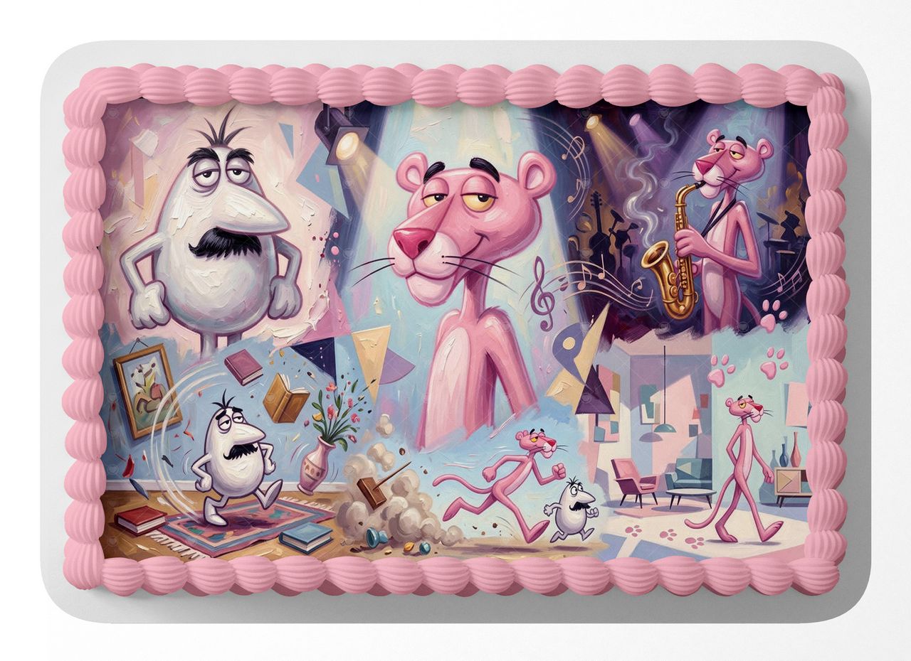 The Pink Panther Show Classic TV Cartoon edible cake topper