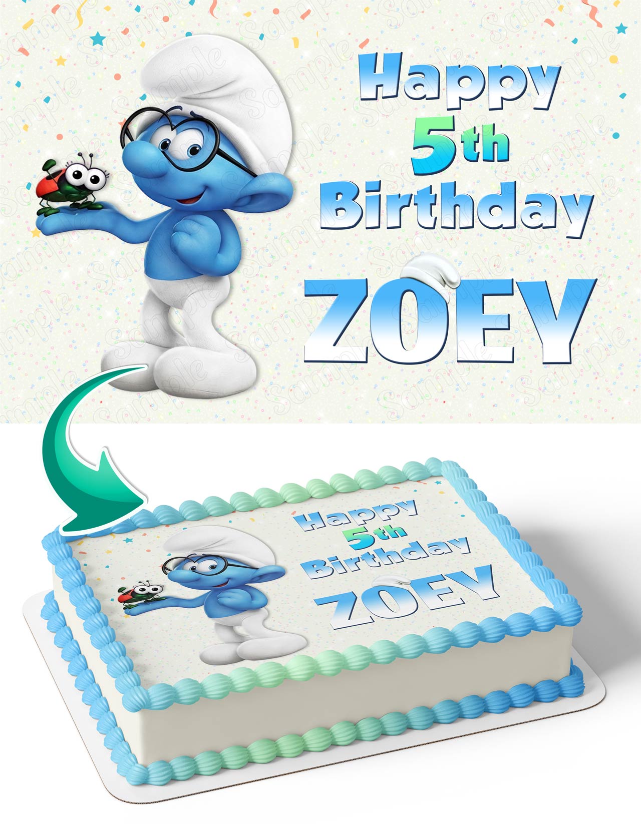 The Smurfs Brainy Smurf Edible Cake Topper
