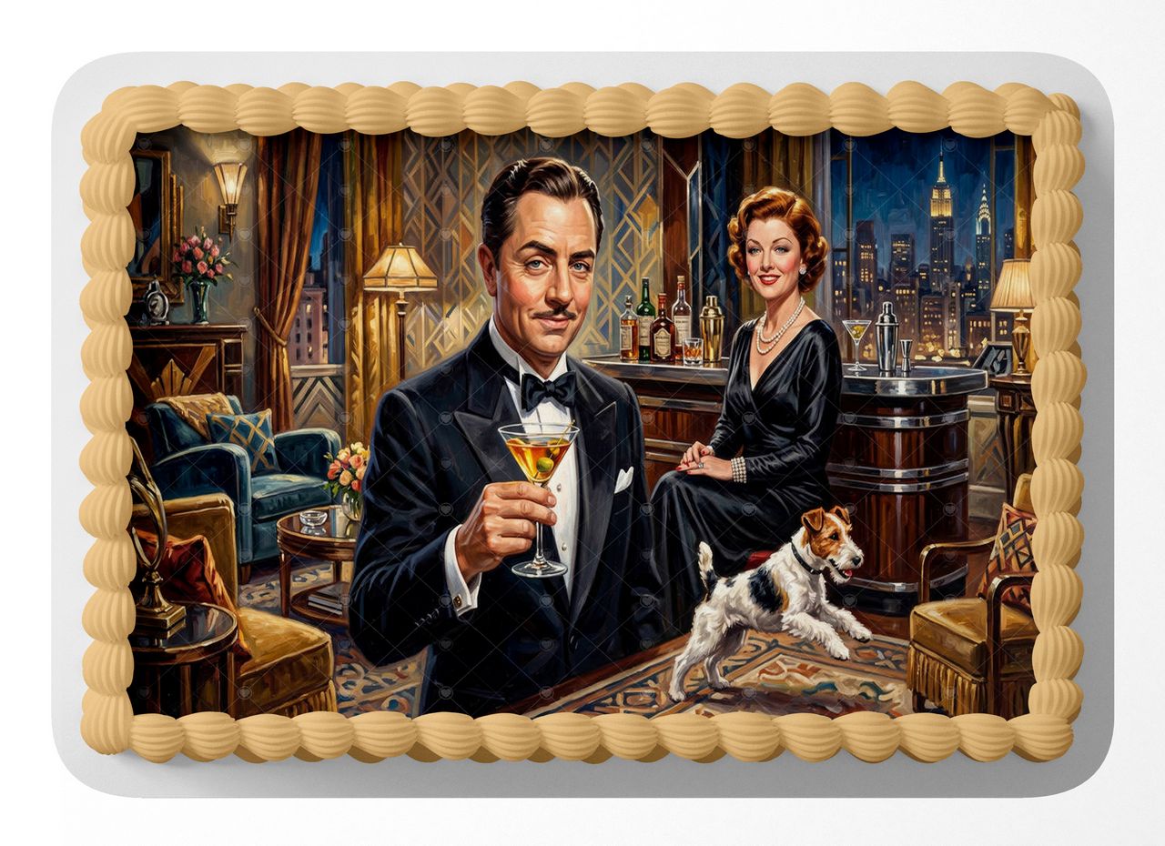 The Thin Man Classic Film edible cake topper