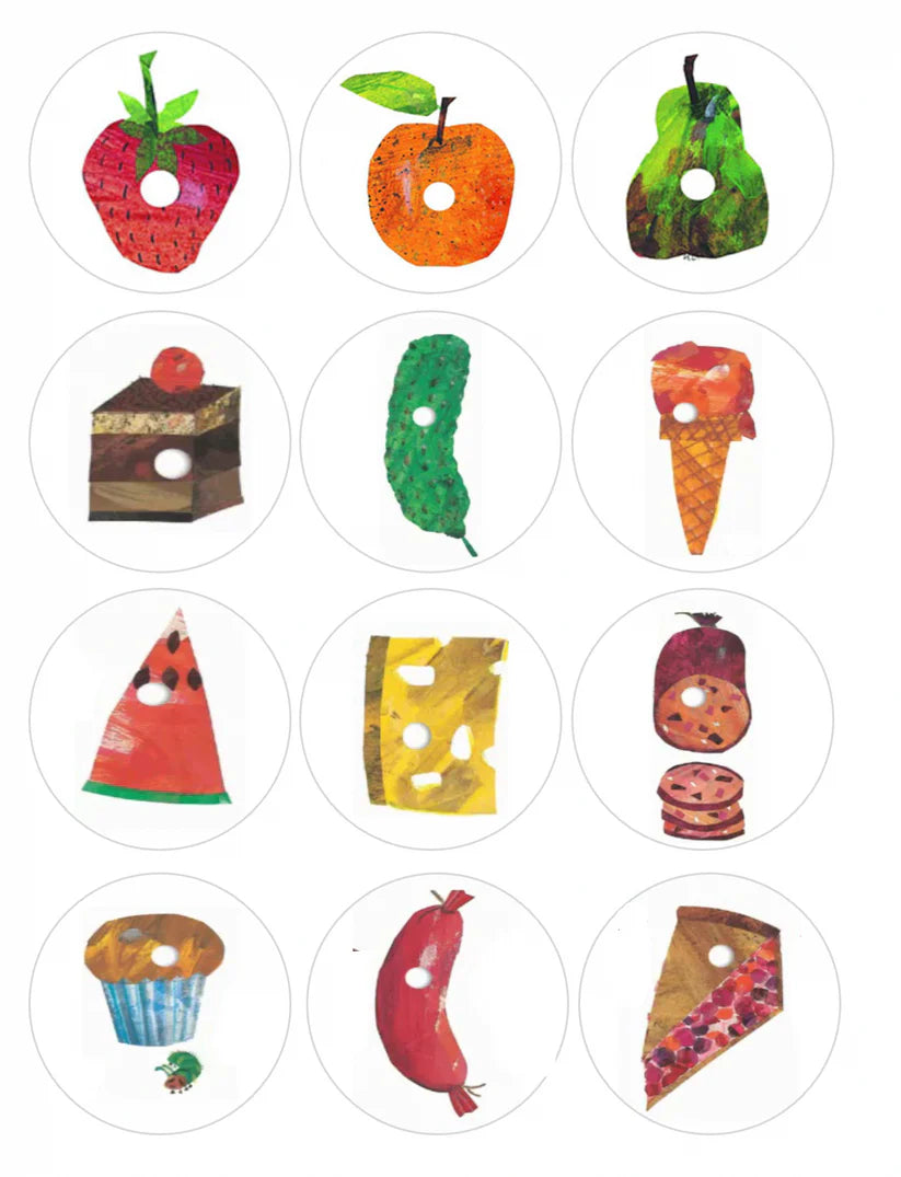 The Very Hungry Caterpillar Edible Cupcake Toppers Icing Sheet or Wafer Paper
