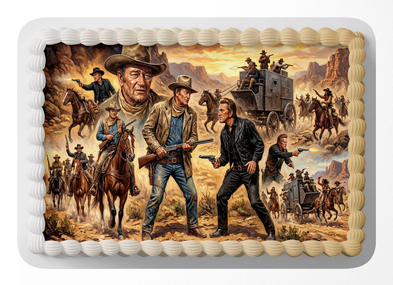 The War Wagon Classic Film edible cake topper