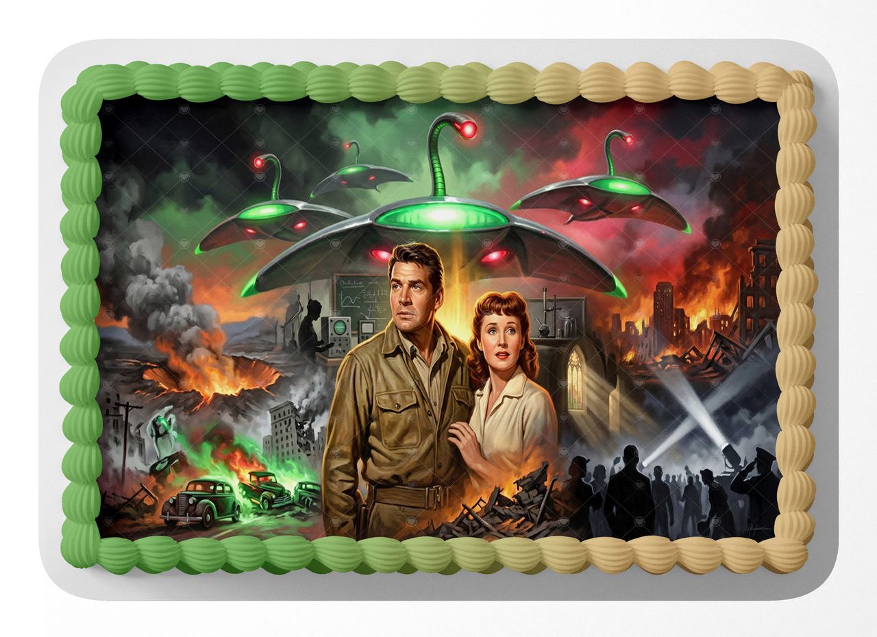 The War of the Worlds Classic Film edible cake topper