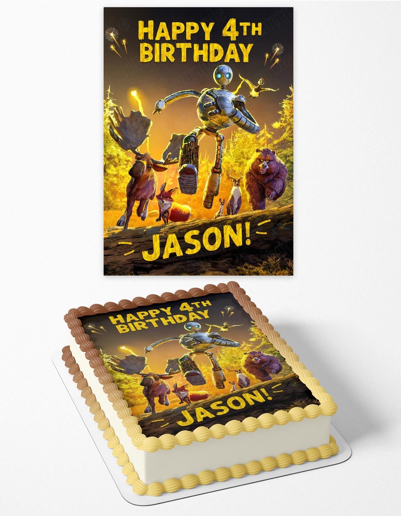 The Wild Robot Themed Pt Edible Cake Topper