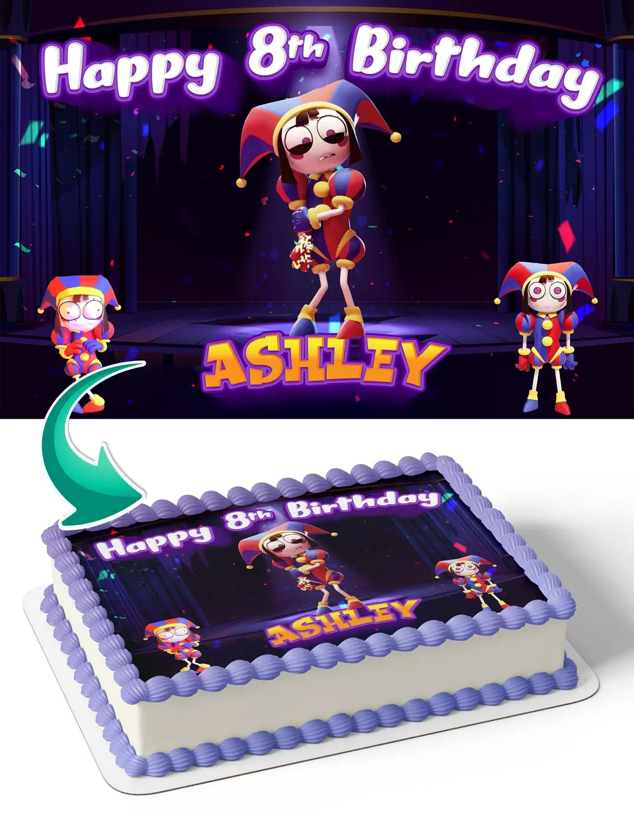 The amazing Digital Circus Pomni Edible Cake Topper