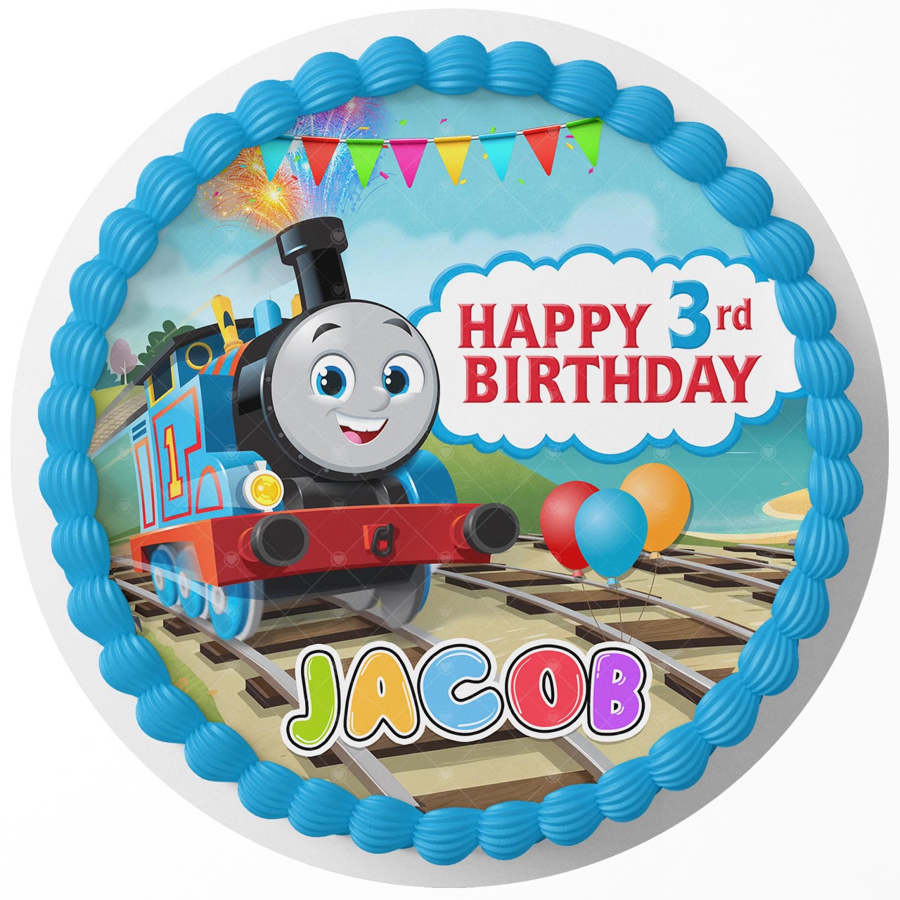 Tomas Kids Friends PVD Round – Icing Sheet Birthday - Personalized Edible Cake Topper | Custom Icing Sheet | Birthday Cake Decoration