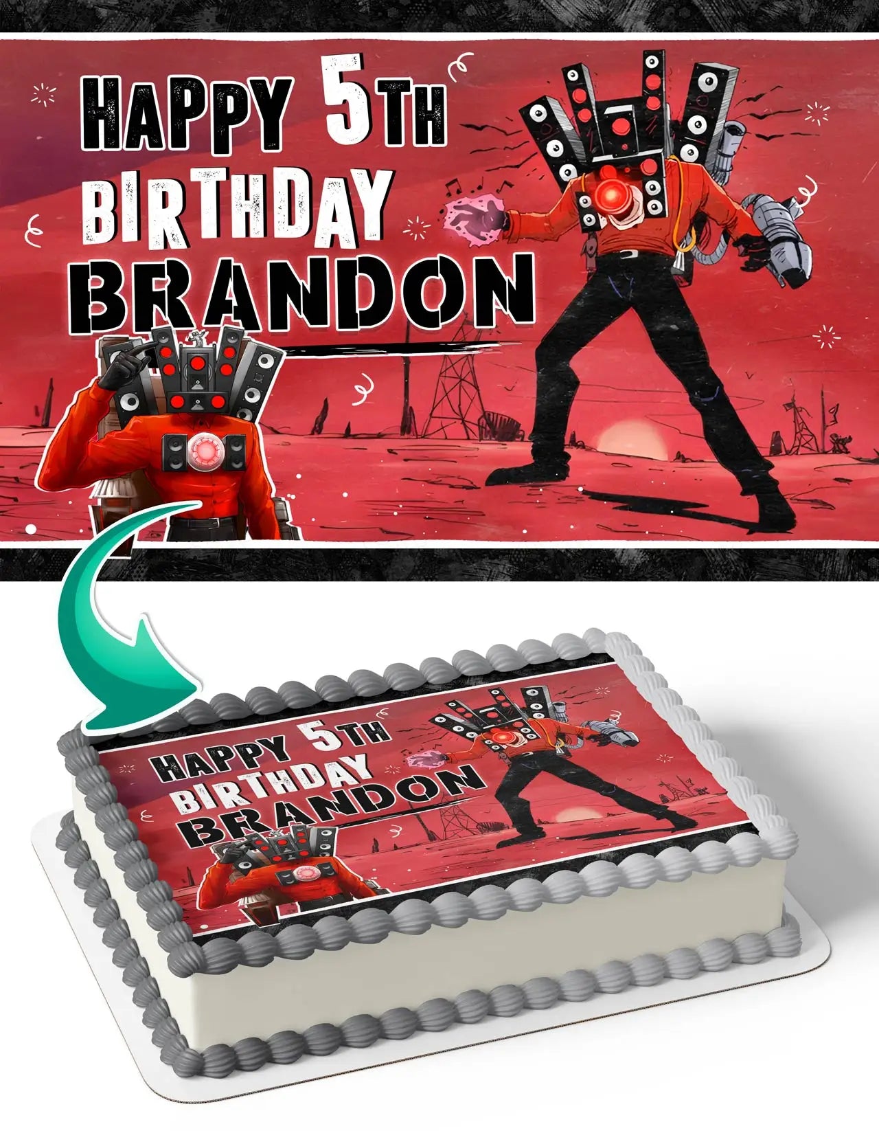 Titan Speakerman Skibidi Toilet Edible Cake Topper
