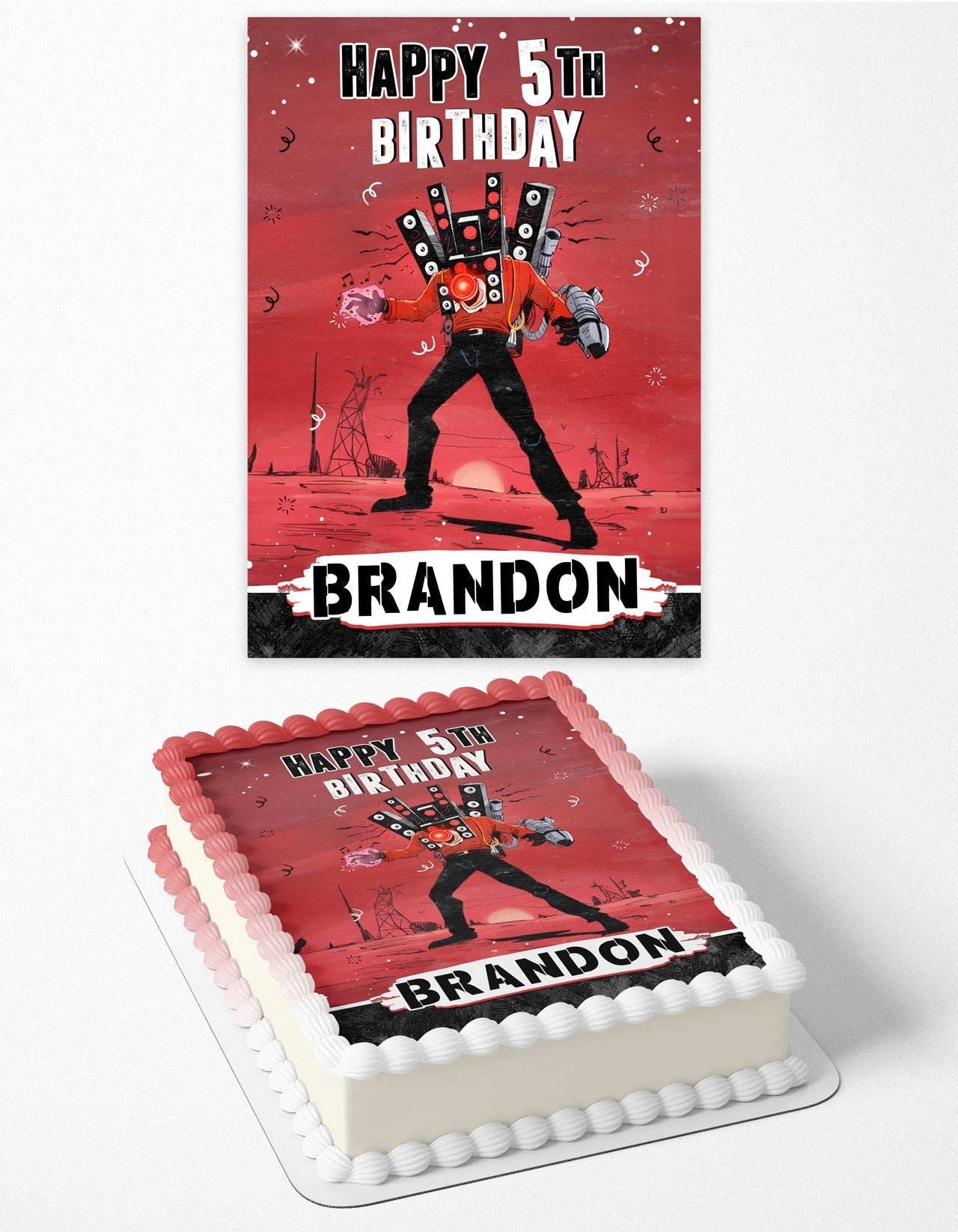 Titan Speakerman Skibidi Toilet PT Edible Cake Topper