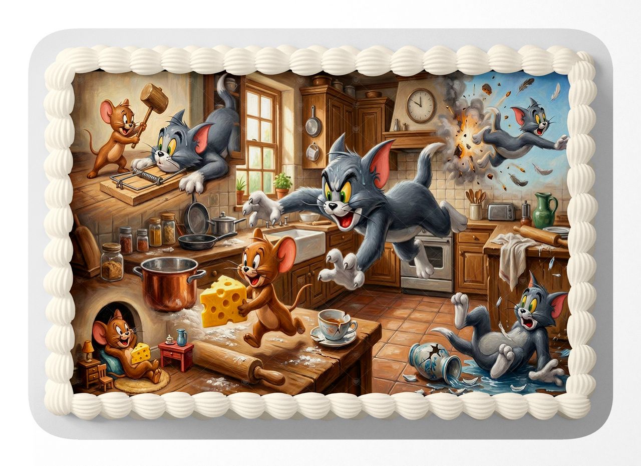 Tom and Jerry Classic TV Series edible cake topper