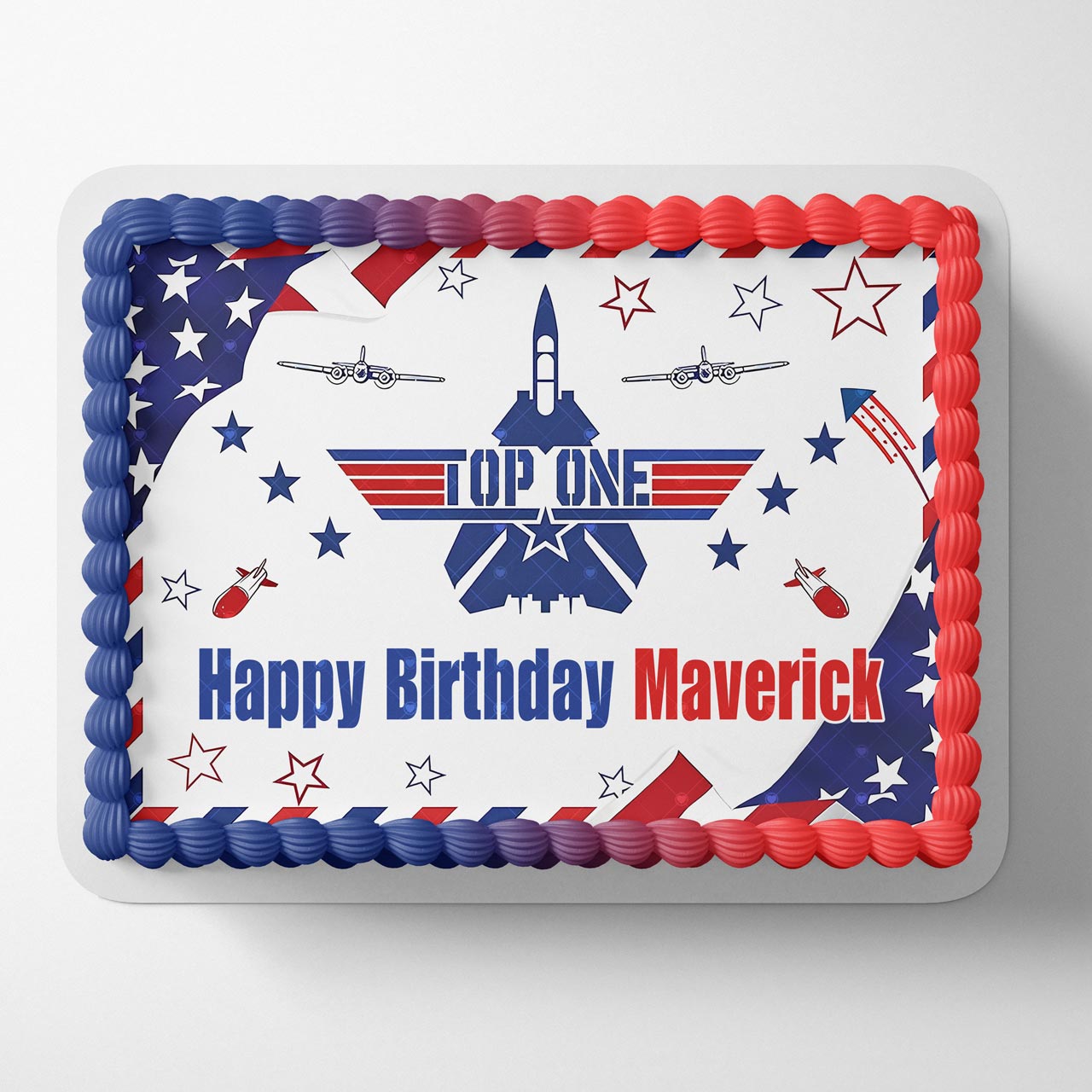 Top One Aircraft Pilot Top G TGM Edible Cake Topper