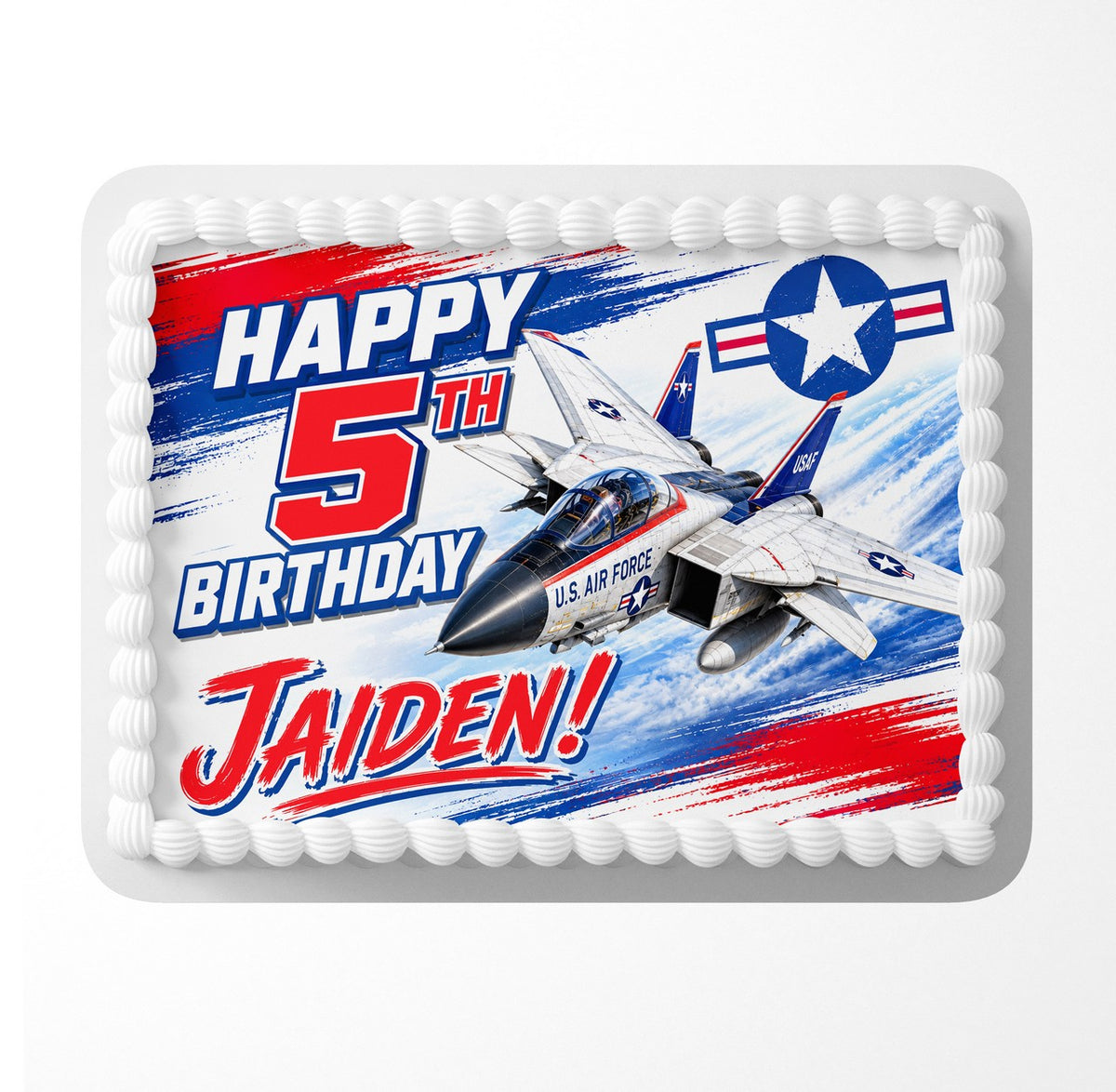 Fighter Jet Air Combat Pilot Edible Cake Topper