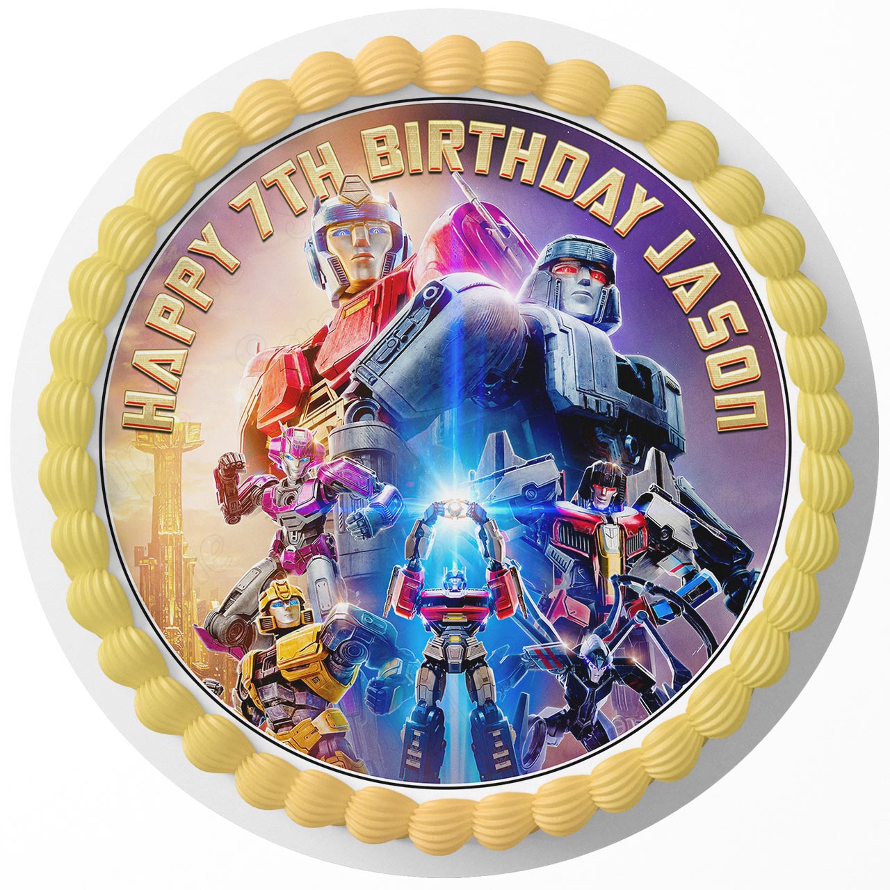 Transfomer Transbots One MV Round – Icing Sheet Birthday - Personalized Edible Cake Topper | Custom Icing Sheet | Birthday Cake Decoration | Photo Cake Image