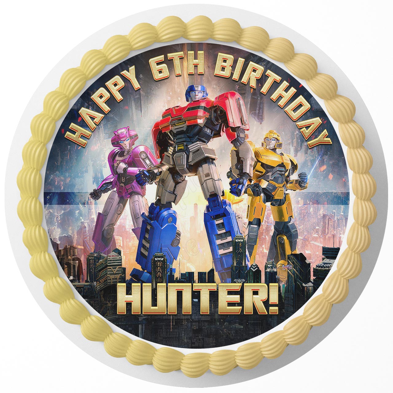 Transformers Transbots One Orion Pax Round – Icing Sheet Birthday - Personalized Edible Cake Topper | Custom Icing Sheet | Birthday Cake Decoration