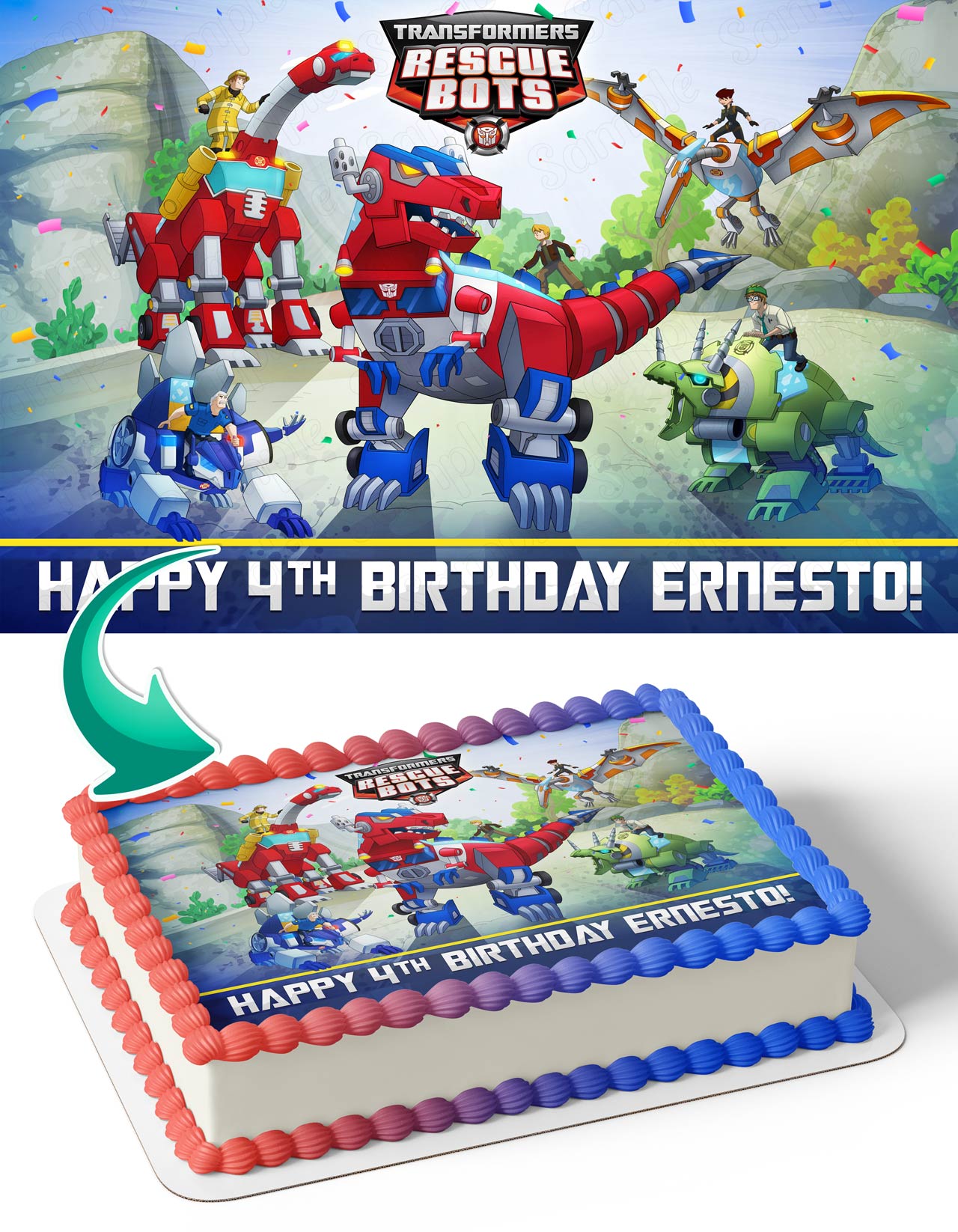 Transbots Rescue Bots Edible Cake Topper