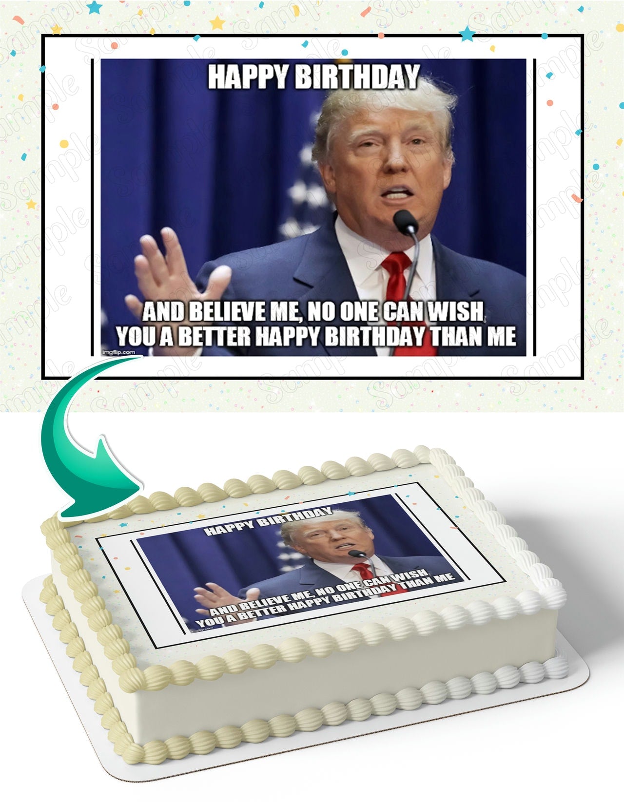 Trump Meme M5 Edible Cake Topper