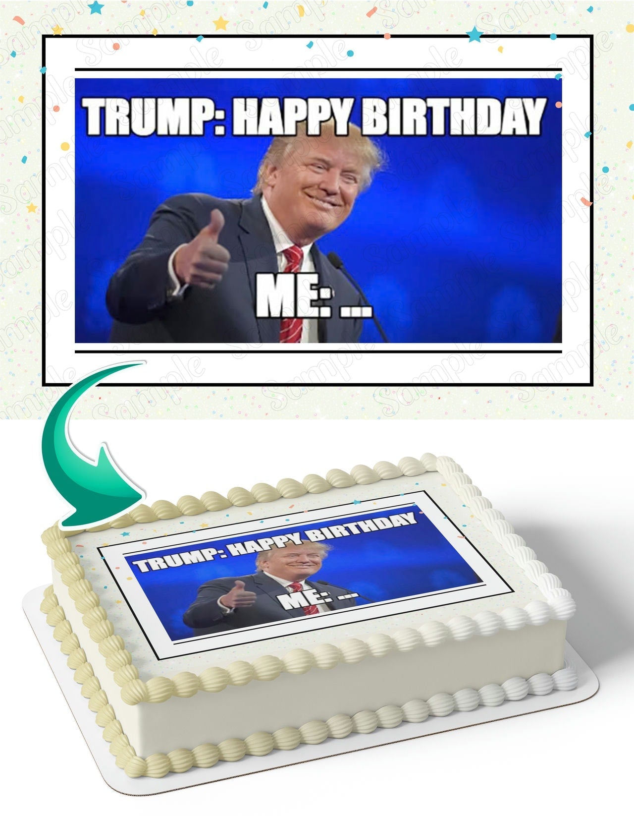 Trump Meme Edible Cake Topper