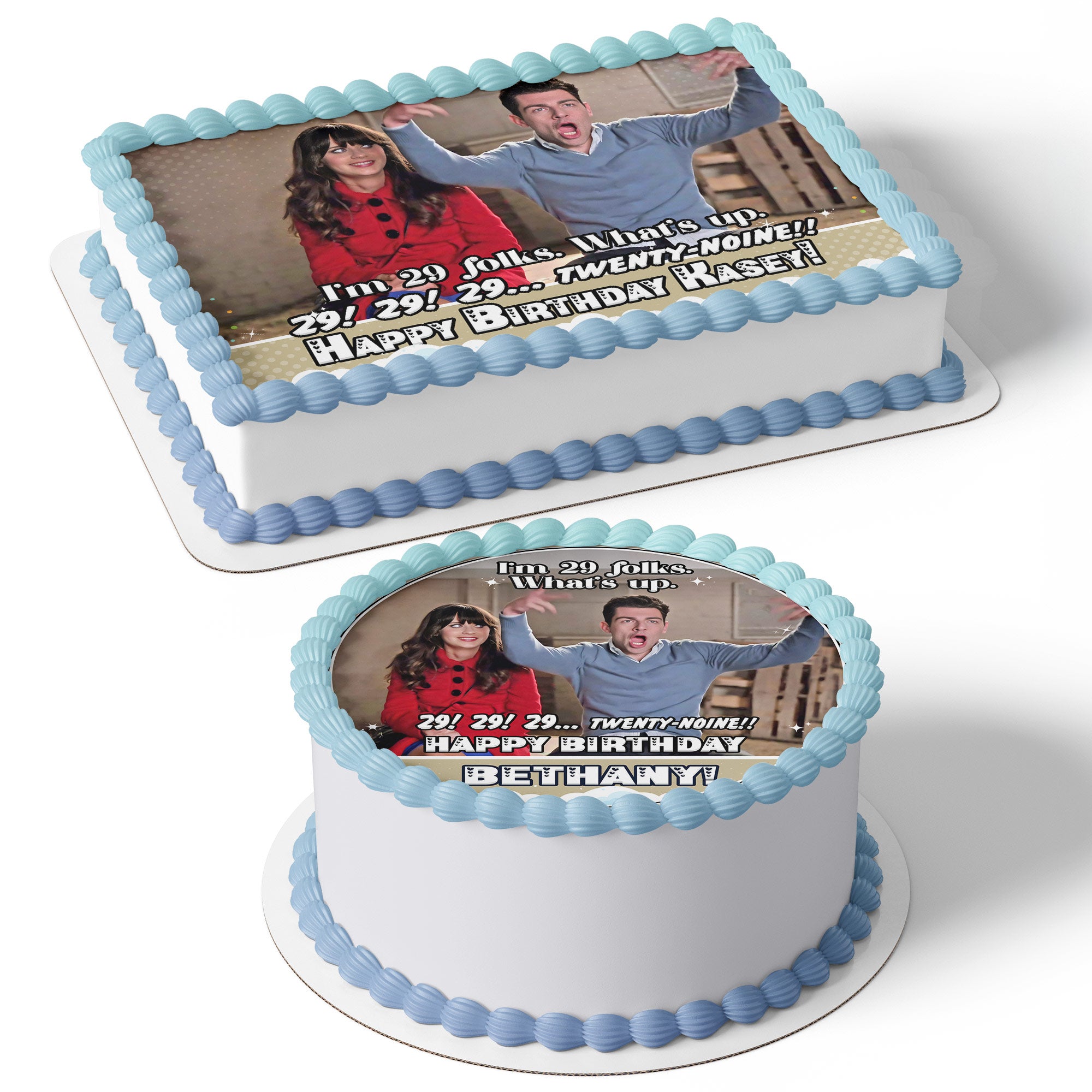 Twenty Nine New Girl Noine Schmidt 29 – Icing Sheet - Personalized Edible Cake Topper | Custom Icing Sheet | Birthday Cake Decoration
