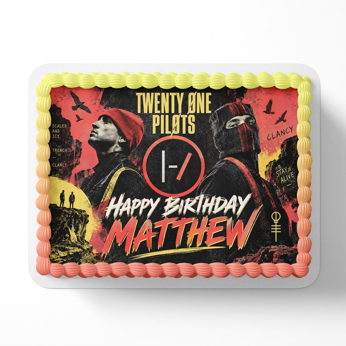 Twenty One Pilots Band Edible Cake Topper | Birthday Cake Decoration | Photo Cake Image