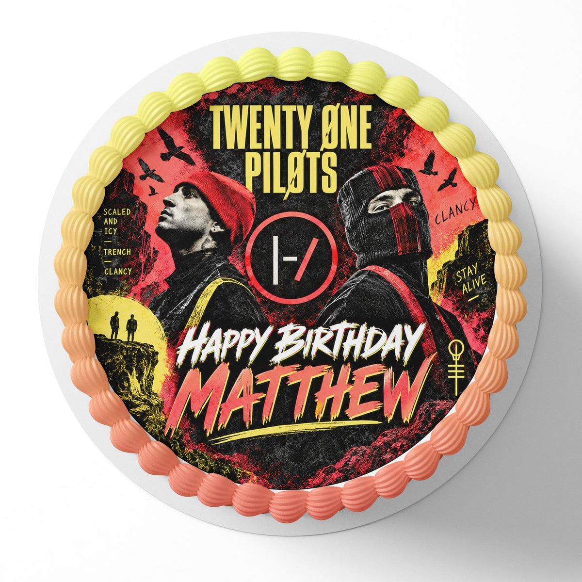 Twenty One Pilots Band Edible Cake Topper | Birthday Cake Decoration | Photo Cake Image