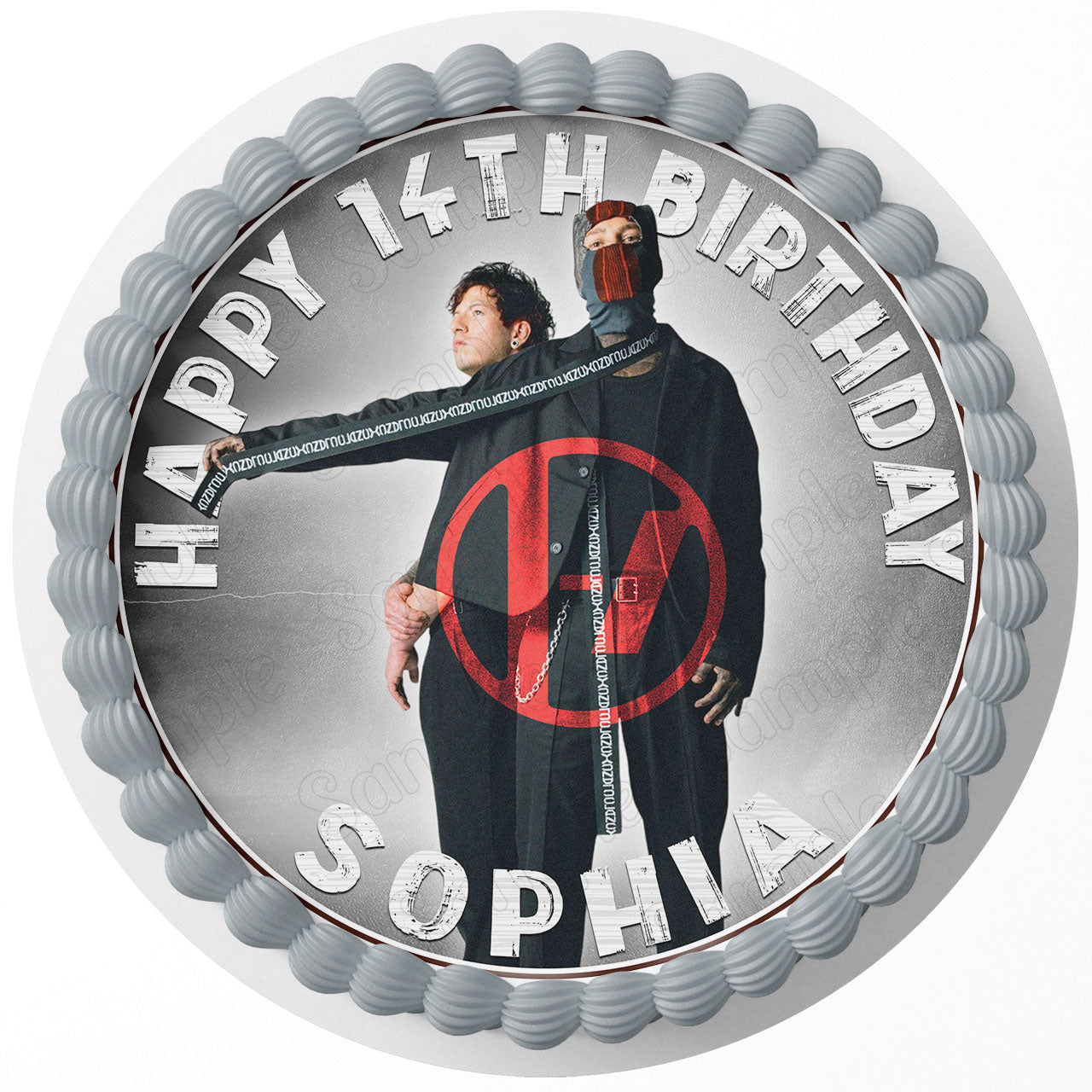 Twenty one Pilots Round – Icing Sheet Birthday - Personalized Edible Cake Topper | Custom Icing Sheet | Birthday Cake Decoration | Photo Cake Image