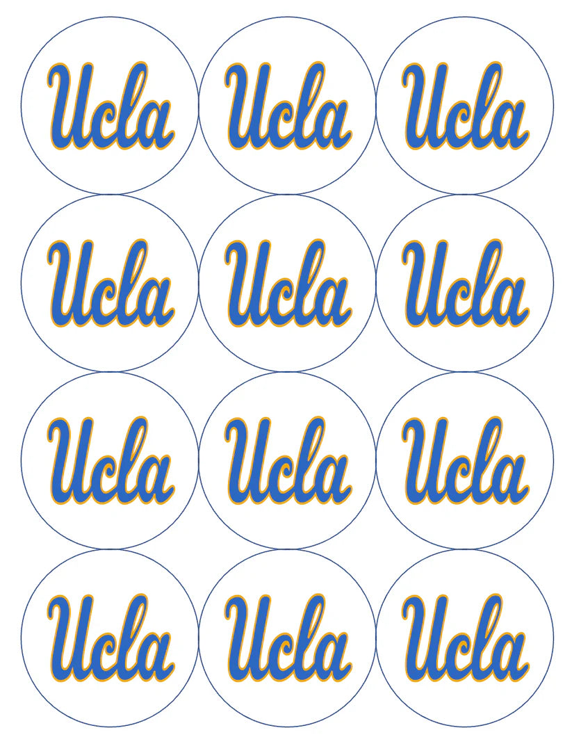 UCLA Edible Cupcake Toppers Icing Sheet or Wafer Paper