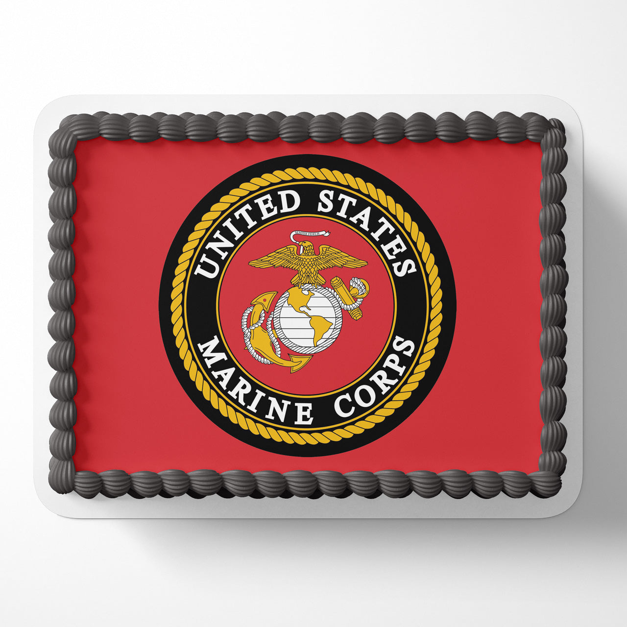 USMC Marines Emblem Logo – Icing Sheet - Personalized Edible Cake Topper | Custom Icing Sheet | Birthday Cake Decoration