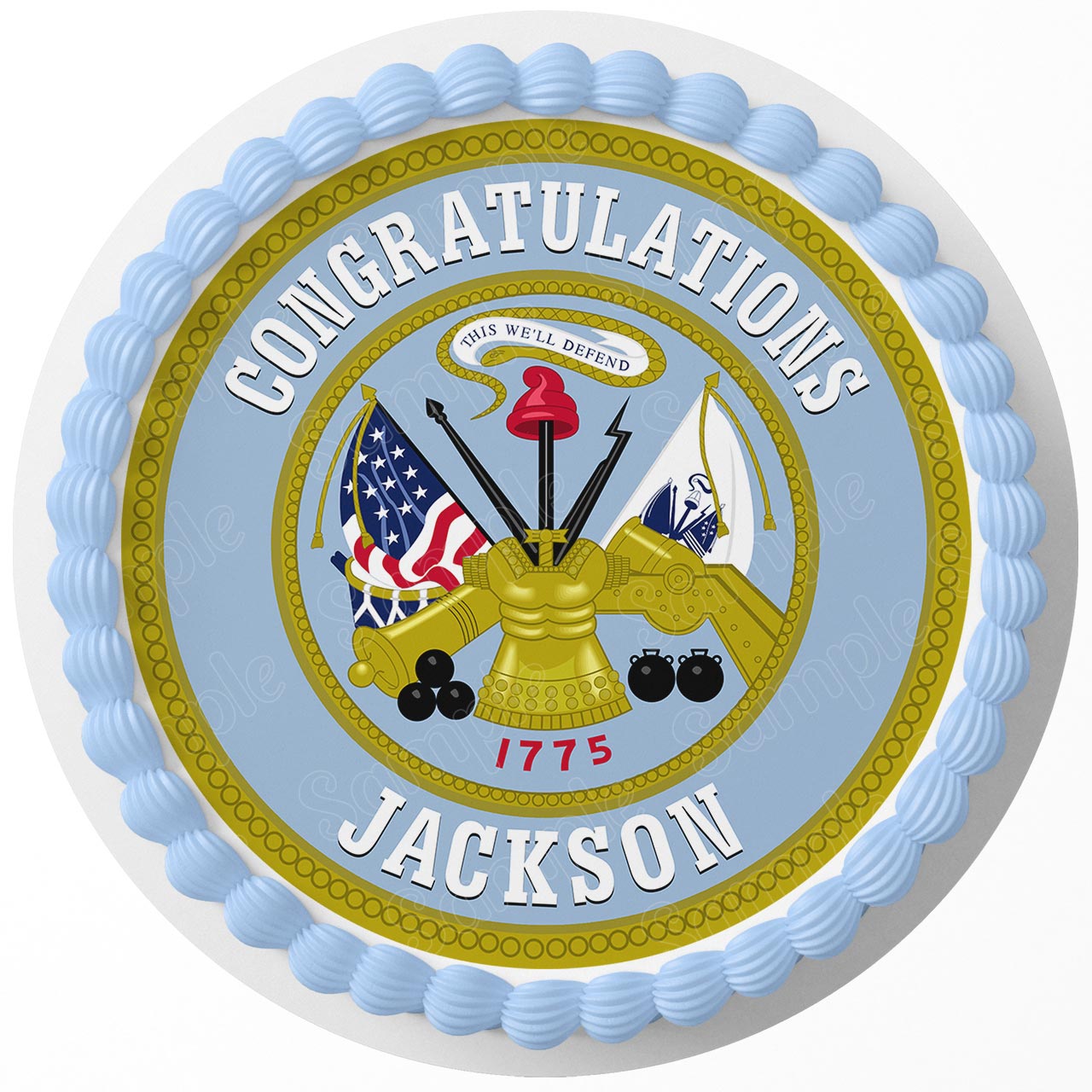 US Department of the Army DA Seal Round – Icing Sheet Birthday - Personalized Edible Cake Topper | Custom Icing Sheet | Birthday Cake Decoration