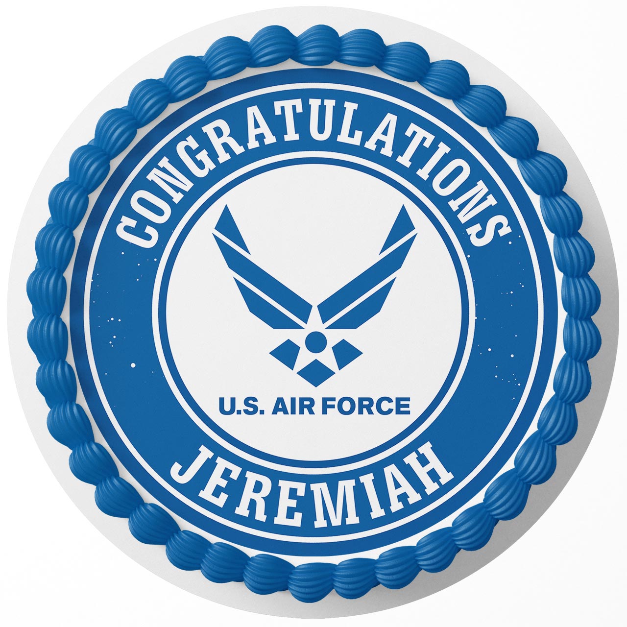 U S Air Force Round – Icing Sheet Birthday - Personalized Edible Cake Topper | Custom Icing Sheet | Birthday Cake Decoration | Photo Cake Image