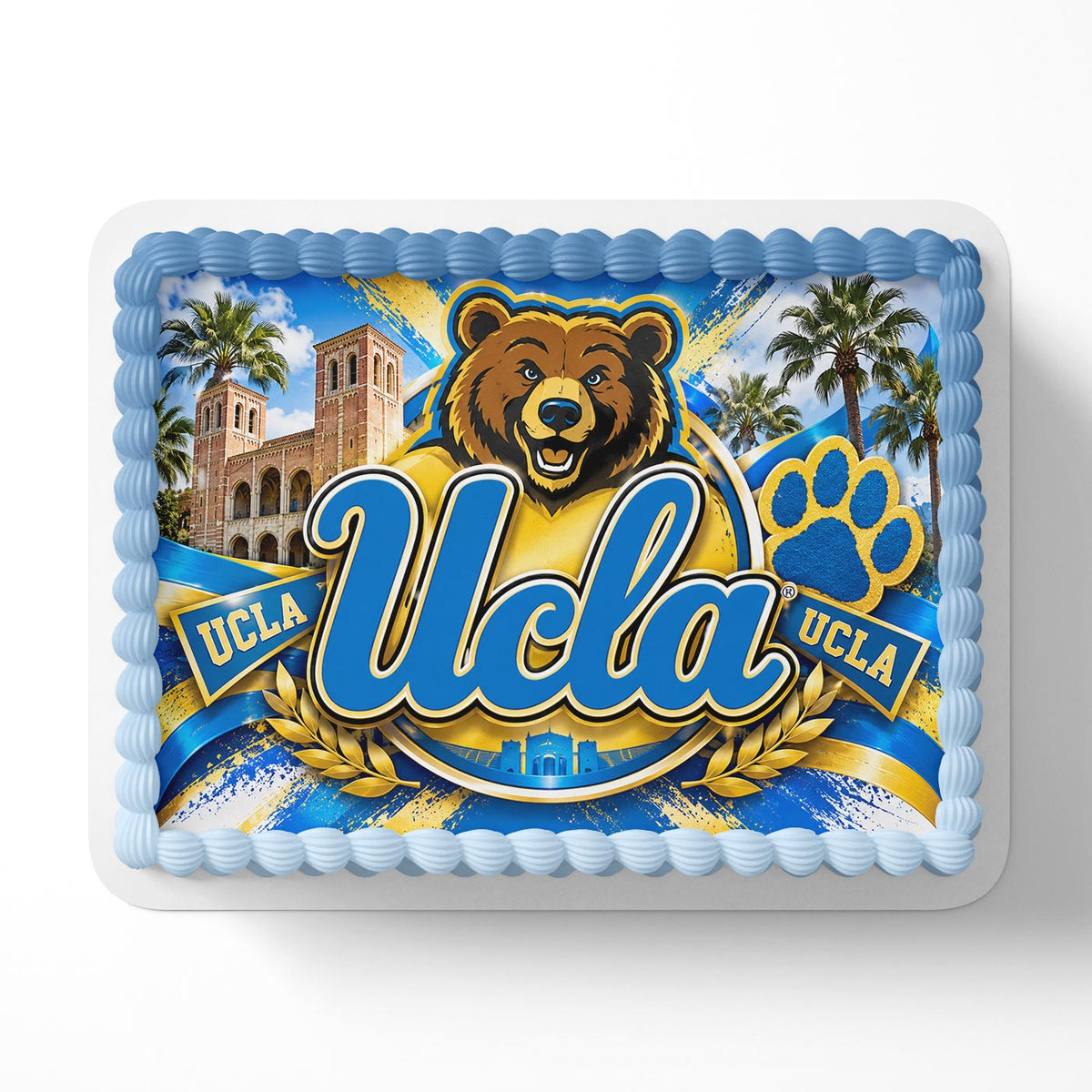 UCLA Bruins Edible Cake Topper | Birthday Cake Decoration | Photo Cake Image | Custom Edible Cake Topper