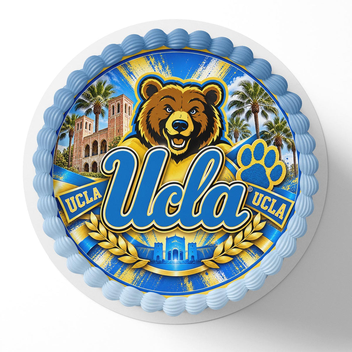 UCLA Bruins Edible Cake Topper | Birthday Cake Decoration | Photo Cake Image | Custom Edible Cake Topper