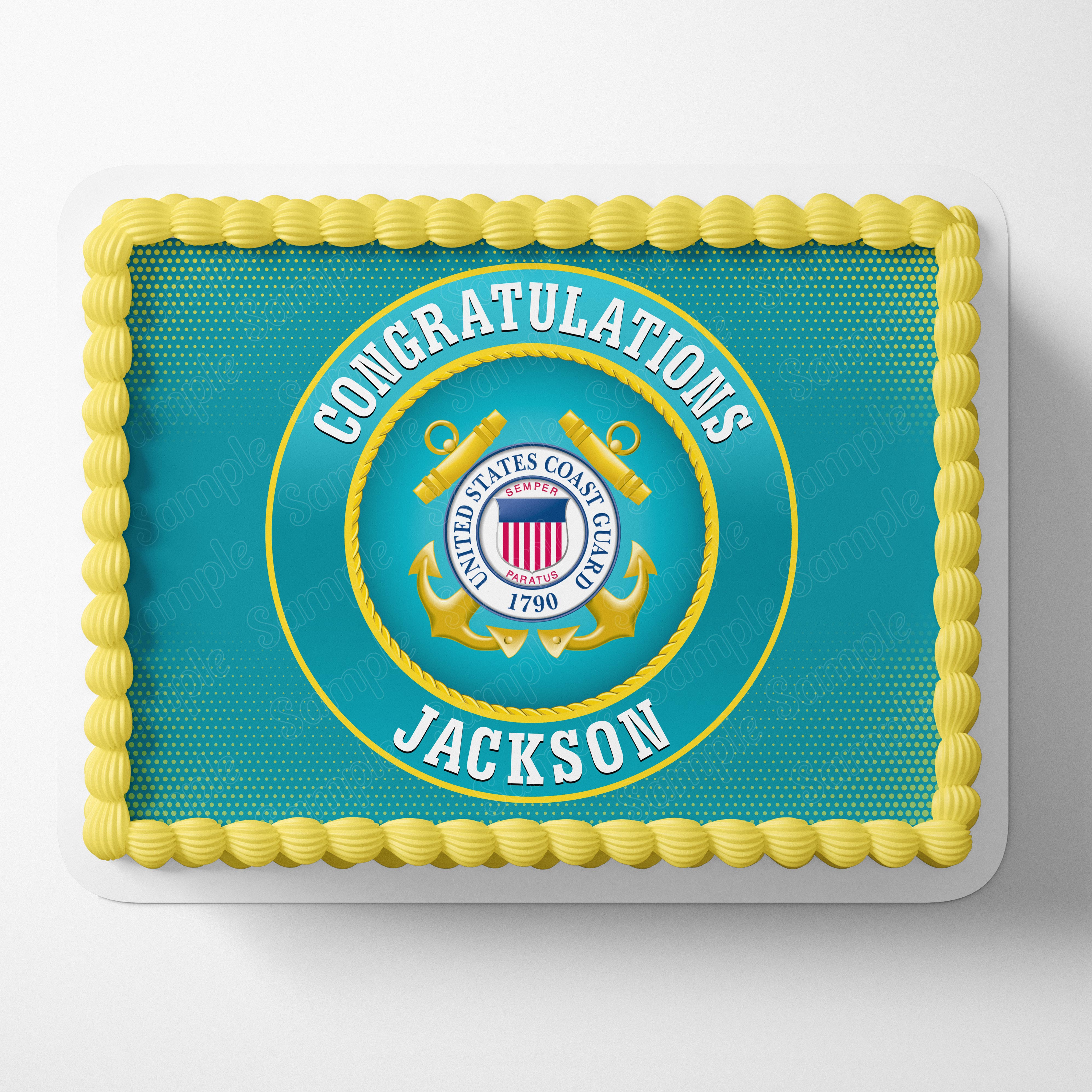 United States Coast Guard USCG Seal Rec Edible Cake Topper