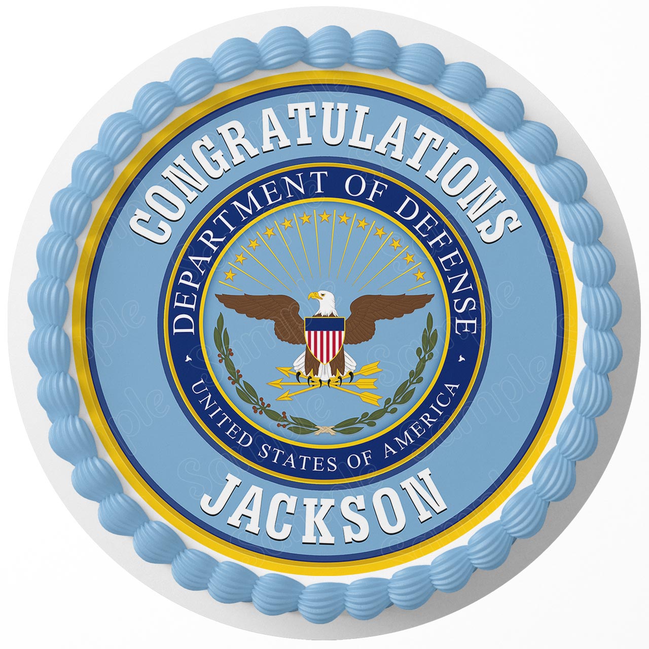 United States Department of Defense DOD Seal Round – Icing Sheet - Personalized Edible Cake Topper | Custom Icing Sheet | Birthday Cake Decoration