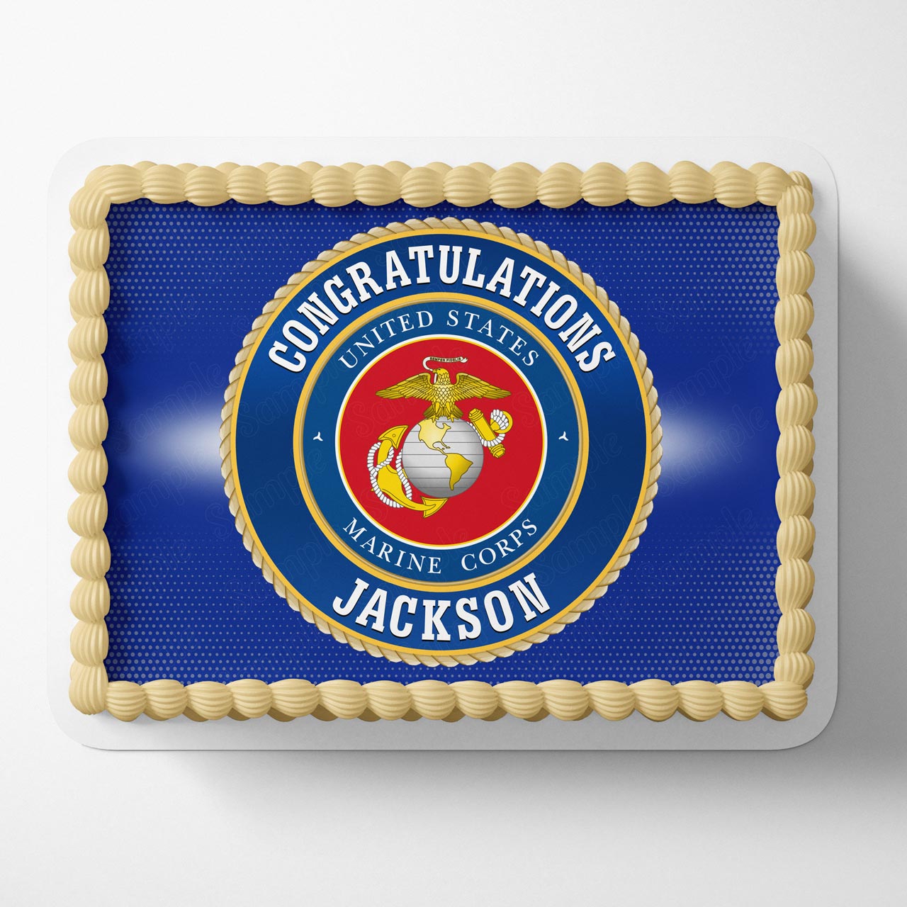 United States Marine Corps USMC Seal Rec Edible Cake Topper