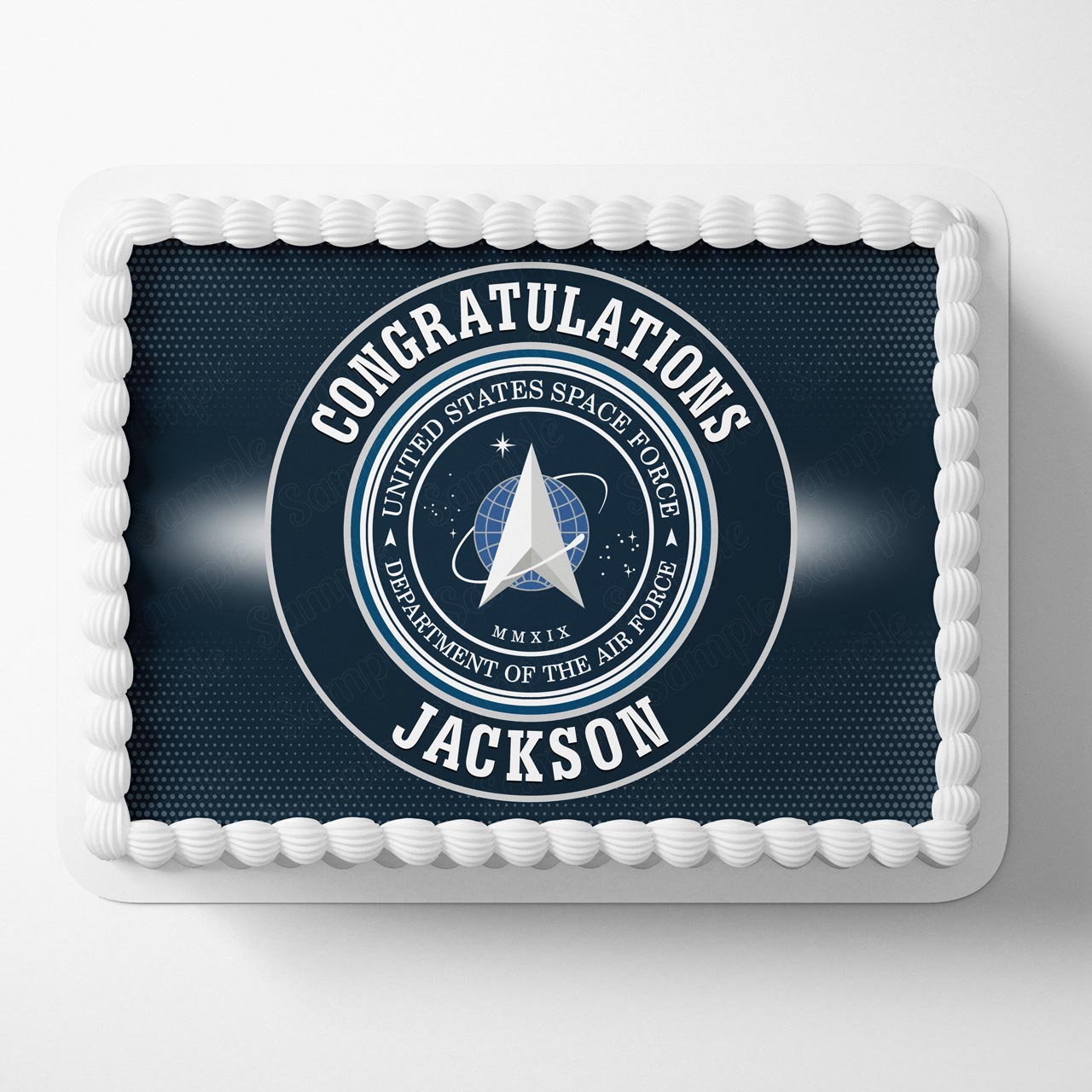 United States Space Force USSF Seal Rec Edible Cake Topper
