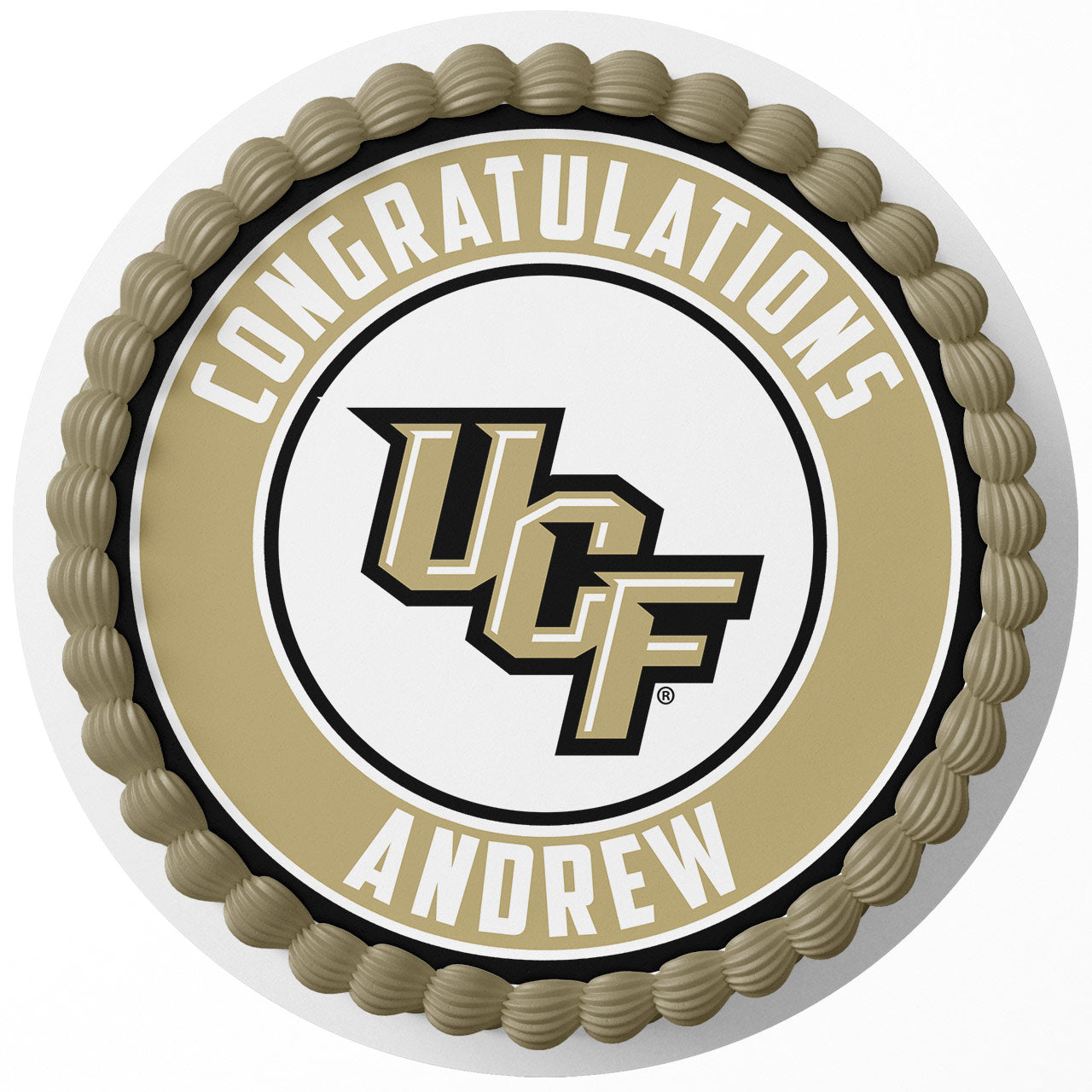 UCF University of Central Florida Round – Icing Sheet Birthday - Personalized Edible Cake Topper | Custom Icing Sheet | Birthday Cake Decoration