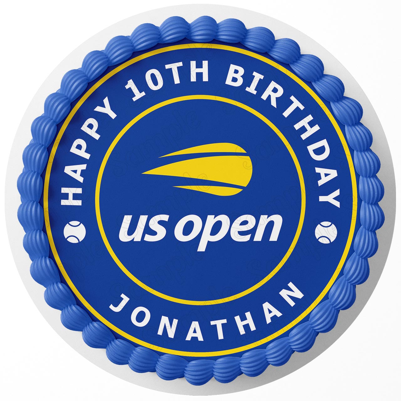 US Open Tennis Round – Icing Sheet Birthday - Personalized Edible Cake Topper | Custom Icing Sheet | Birthday Cake Decoration | Photo Cake Image