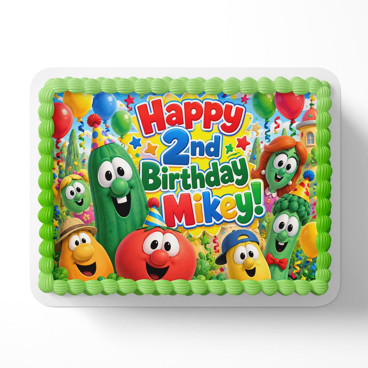 VeggieTales Kids Edible Cake Topper | Birthday Cake Decoration | Photo Cake Image | Custom Edible Cake Topper
