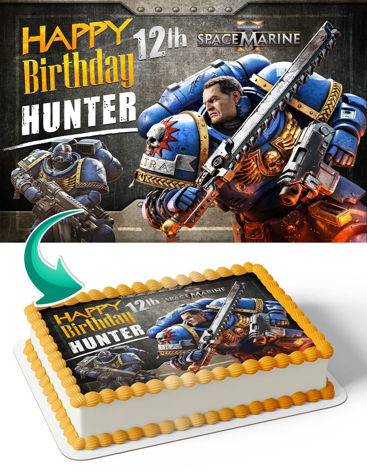 Warhammer 40000 Space Marine II Edible Cake Topper