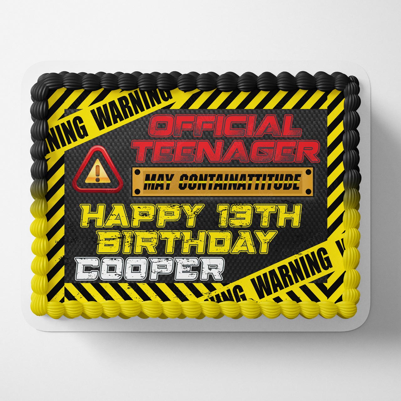 Warning Official Teenager May Contain Attitude Edible Cake Topper